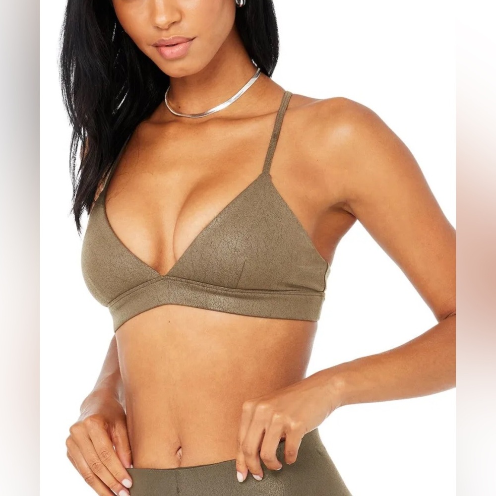 ALO Yoga Faux Leather Airbrush Splendor Bra